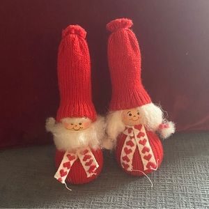 Vtg Ljungstroms of Sweden Tomte Tall Hat Boy/Man/Santa & Girl/Woman/Mrs. Claus